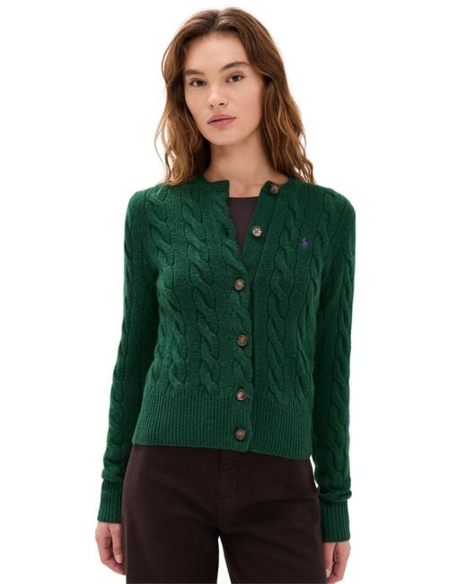 Polo Ralph Lauren Green Cable Cardigan