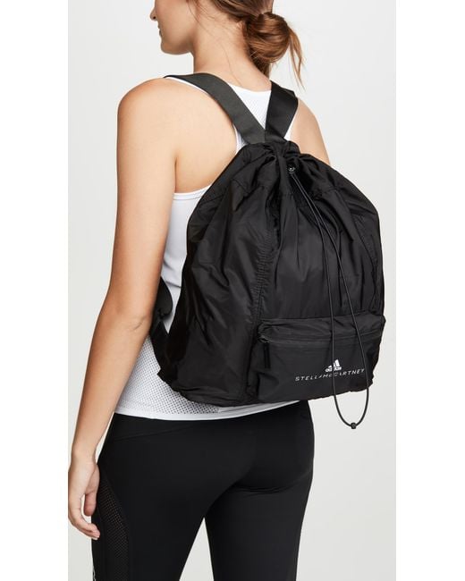 adidas By Stella McCartney Gymsack Backpack in Black | Lyst