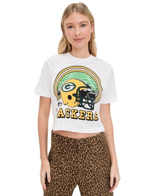 Junk Food Multicolor Packers Game Time Mn Crop Tee