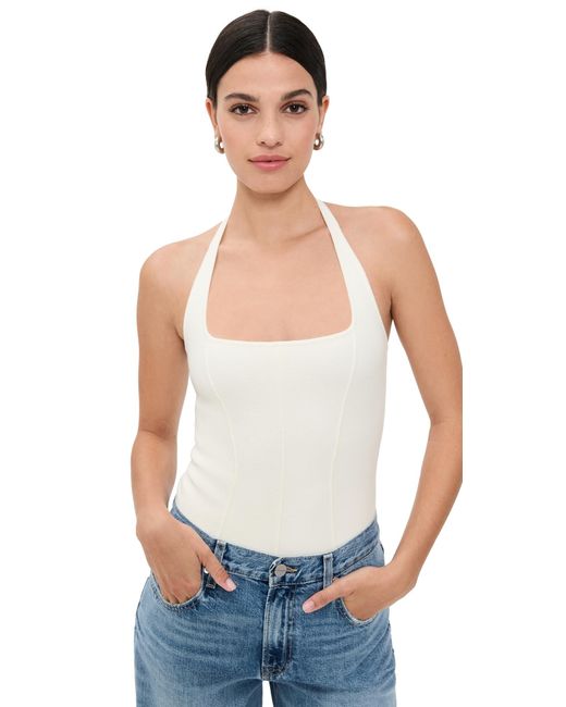 Fleur du Mal Blue Sofia Thong Bodysuit