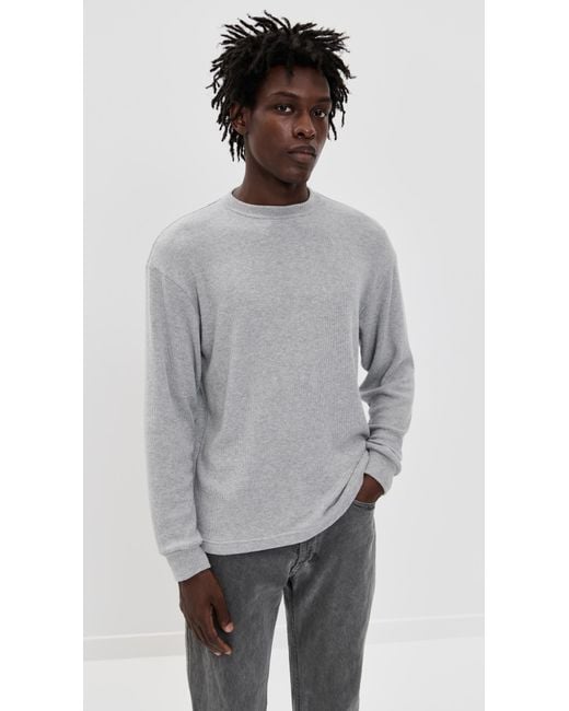 Asher Gray Elio Heather Brushed Fine Sweater Tee for men