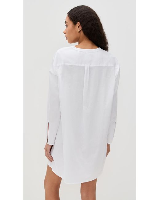 Leset Yoko Long Sleeve Mini Dress in White | Lyst