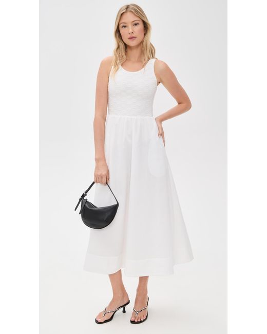 Bardot White Bryony Lace Poplin Midi Dress