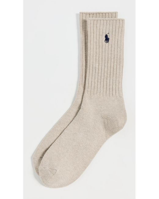 Polo Ralph Lauren Natural Cotton Rib Crew Socks for men