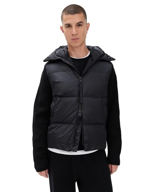 Canada Goose Black Hybridge Groove Knit Hooded Jacket for men