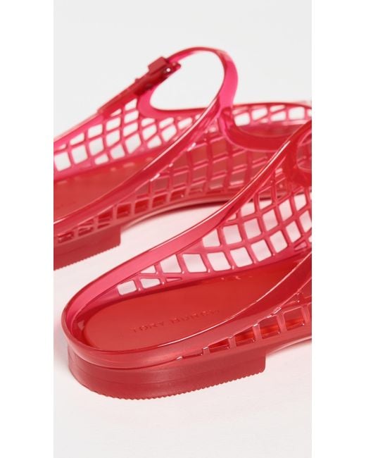 Tory Burch Red Jelly Mellow Mary Jane Sandals
