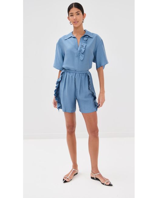BITE STUDIOS Blue Cali Frill Shorts