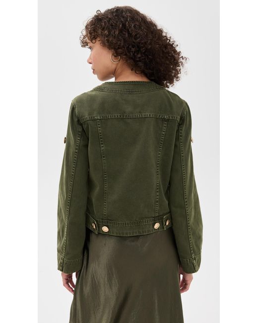 L'Agence Green Anouk Collarless Jacket