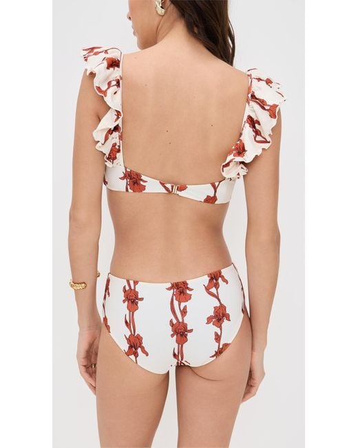 LaDoubleJ Multicolor Ruffle Bikini Top