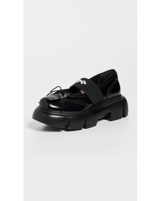 Simone Rocha Embellished Platform Ballet Brogues in Black | Lyst