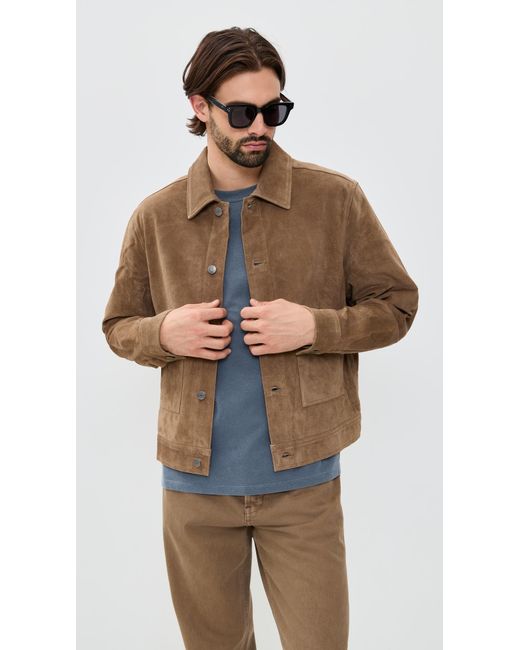Madewell Brown Suede Western Jacket for men