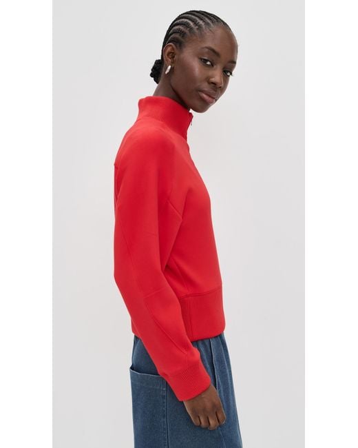 Le Bos Red Thea Quarter-Zip Pullover