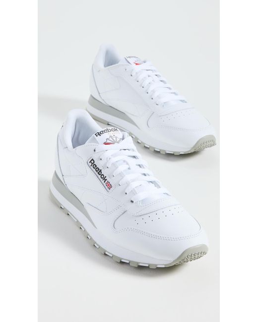 Reebok White Classic Leather Sneakers for men