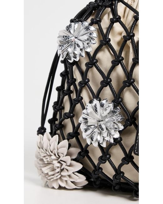 【3.1 Phillip Lim】Macrame Mini Sac with Flowers 3.1 Phillip Lim Macrame Mini Sac With Flowers in Black | Lyst