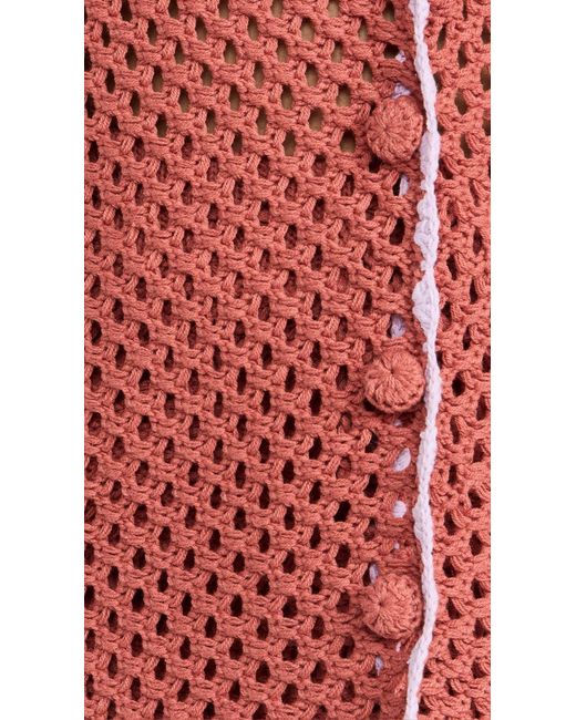 MINKPINK Red Inkpink Carver Crochet Heney Top Rut/pink