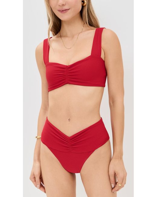 LSPACE Red Marlee Bikini Top