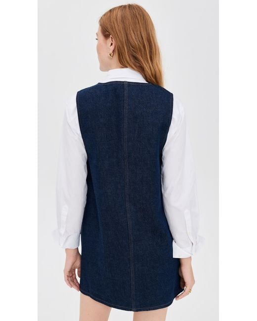 FRAME The Pinafore Dress in Blue | Lyst
