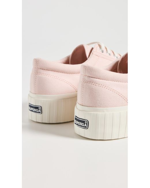 Superga Pink 231 Stripe Platform Sneakers 7