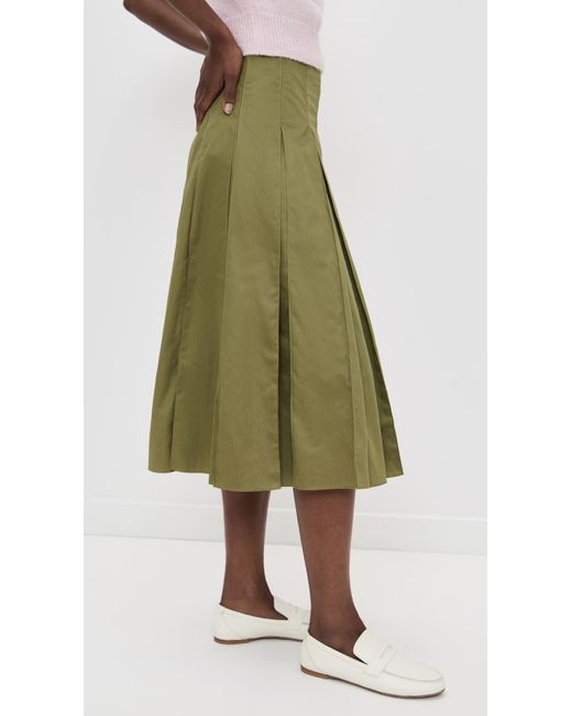 La Ligne Green Pleated Skirt