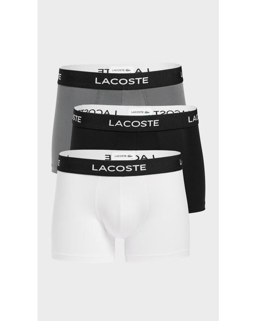 Lacoste Black Microfiber Trunks 3 Pack for men