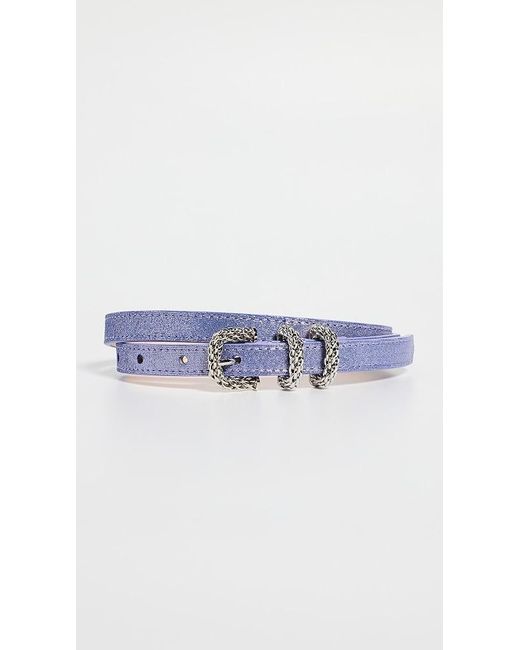 By Far Kat Bluebell Jeans Lame Leather Belt