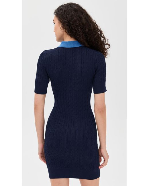 GOOD AMERICAN Blue Cable Knit Mini Dress