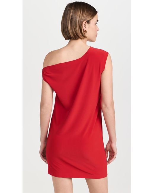 Norma Kamali Red Drop Shoulder Mini Dress