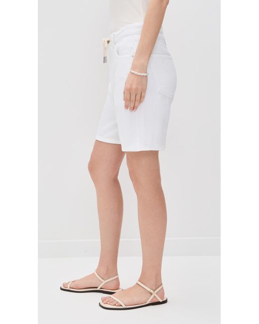 DL1961 White Aura Taylor Drawstring Denim Shorts