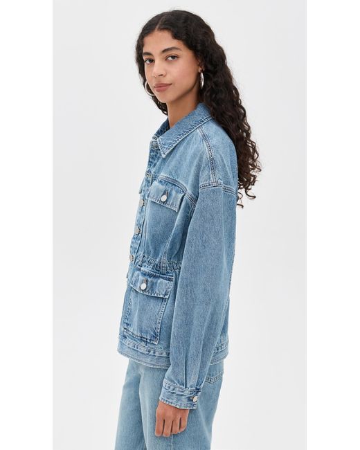 Rag & Bone Blue Amy Cinched Denim Trucker Jacket
