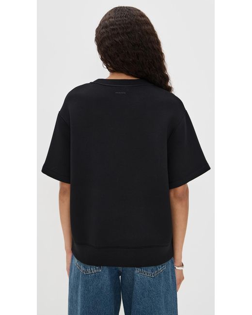 Anine Bing Black Framed Monogram Jadon Sweatshirt