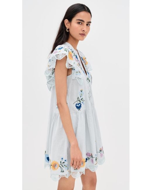 Sea White Celia Embroidery Dress