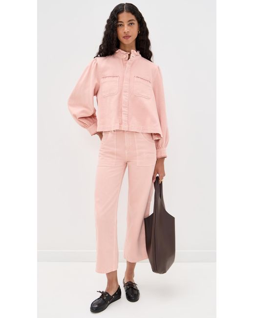 seventy + mochi Pink Ziggy Cropped Jacket