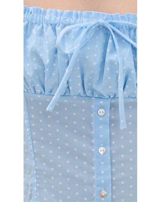 frankies bikinis blue polka dot dress Lucy Wrap Mini Dress main image 1