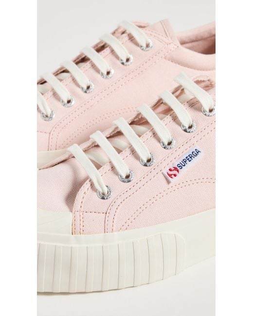 Superga Pink 231 Stripe Platform Sneakers 7