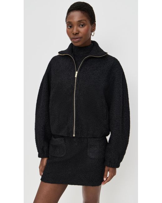 Amanda Uprichard Black Como Bomber Jacket