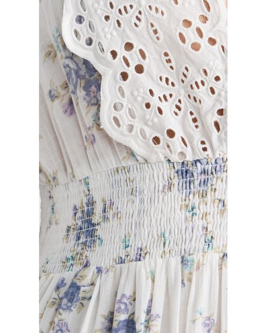 byTiMo White Cotton Slub Embroidery Dress