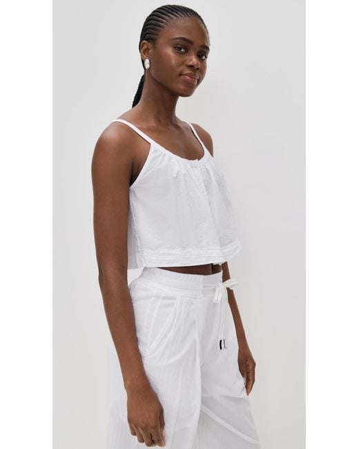 Stateside White Voile Cropped Button Cami