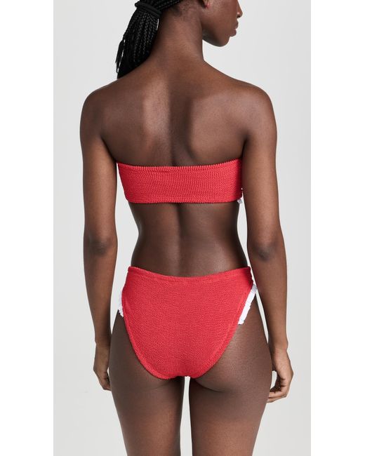 【関税込み】Hunza G レッド Tracey フリル ビキニ Hunza G Tracey Frill Bikini Set | Shopbop
