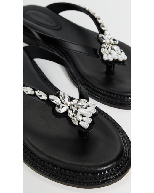 Simone Rocha Black Embellished Thong Sandals