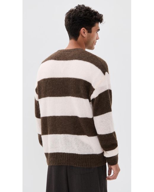 Closed Black Stripe Crewneck Jumper for men