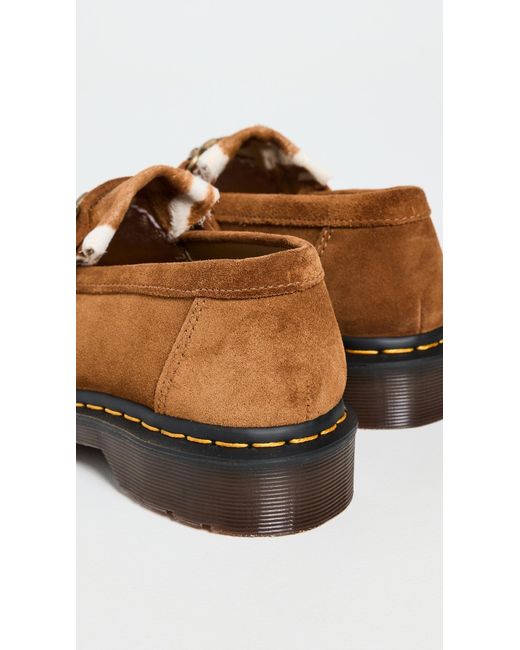 Dr. Martens Brown Adrian Snaffle Hair-on Cow Print Kiltie Loafers