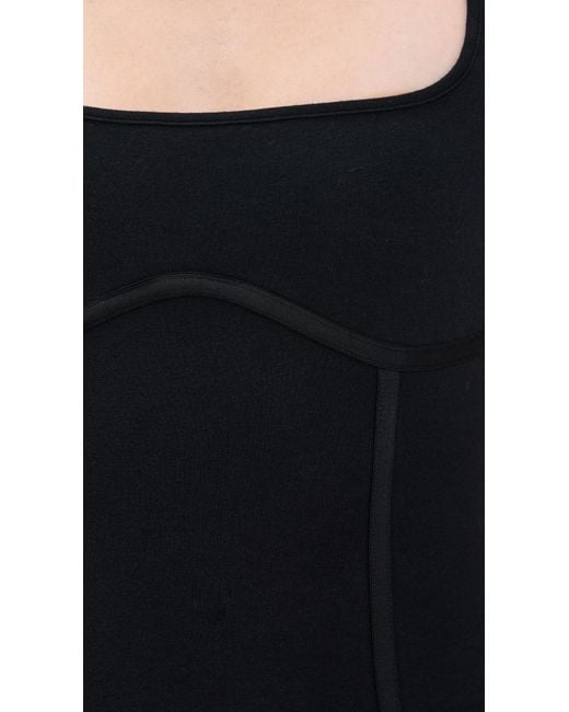 Fleur du Mal Black Cotton Scoop Neck Thong Bodysuit