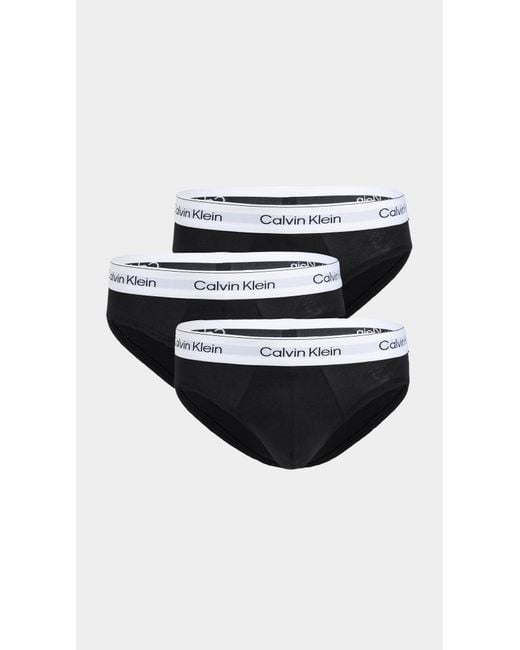 Calvin Klein Black Icon Cotton Stretch Briefs 3 Pack for men