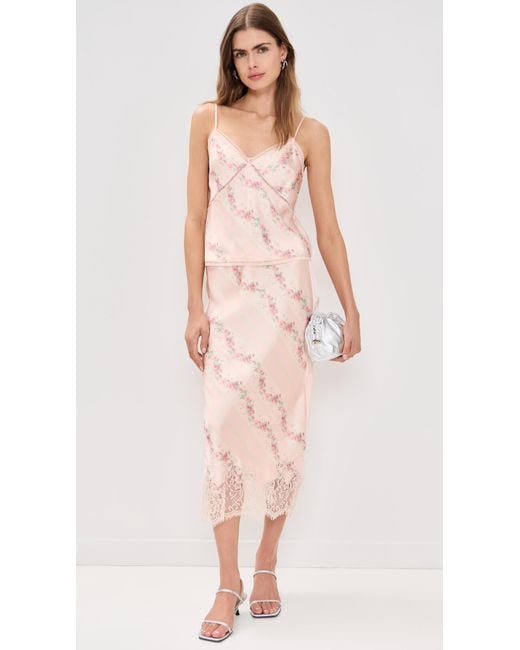 【LoveShackFancy 】Malina Skirt スカート ピンク LoveShackFancy Malina Skirt in Pink | Lyst