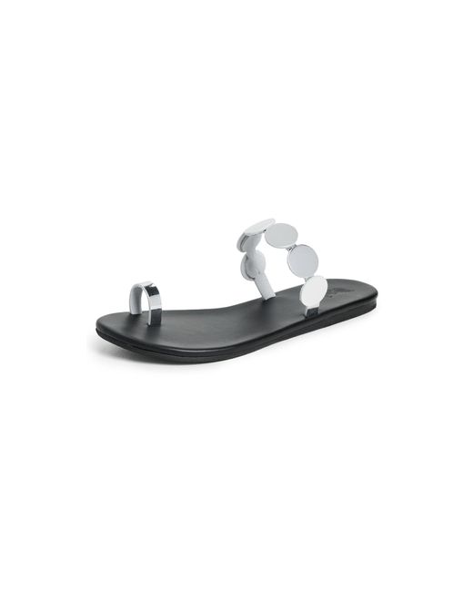 Ancient Greek Sandals Black Calisto Mirror Sandals