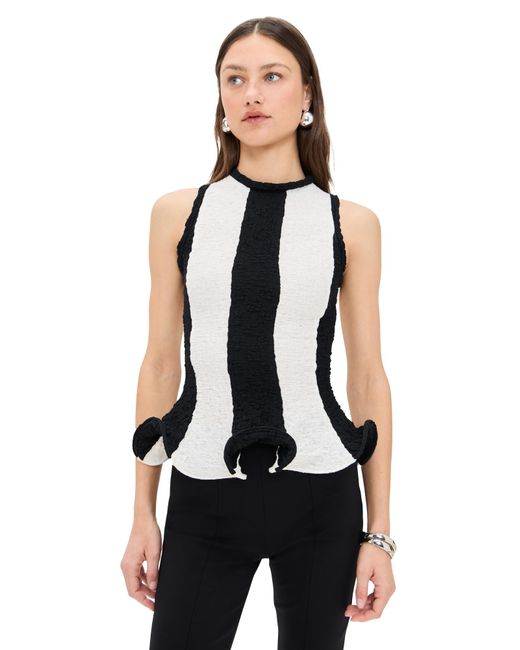 MSGM Black Stripe Sleeveless Top
