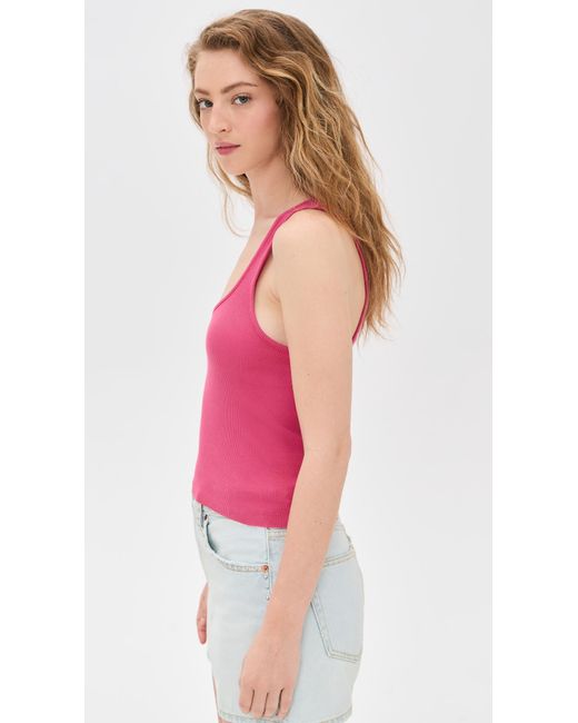 Re/done Pink Cut Off Tank