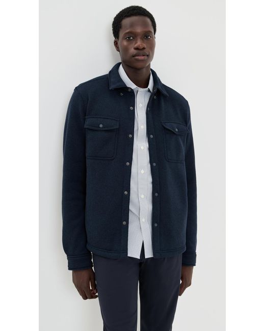 Rhone Blue Fleece Shacket for men
