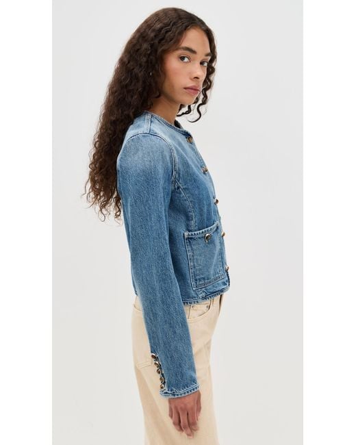 Veronica Beard Blue Andrea Jacket With Novel Buttons