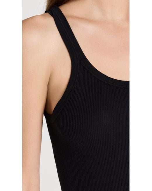 Re/done Black Cropped Ribbed Tank